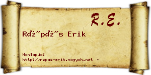 Répás Erik névjegykártya